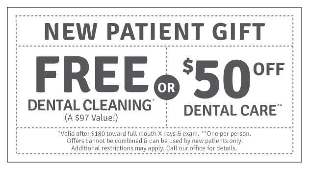 Free Dental Cleaning or $50 Off Dental Care